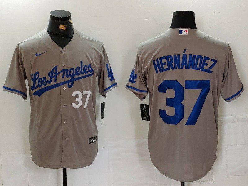 Men Los Angeles Dodgers #37 Hernandez Grey Nike Game 2024 MLB Jersey style 7247->los angeles dodgers->MLB Jersey
